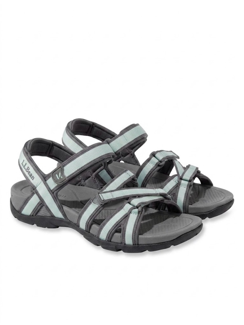 L.L. Bean Women’s Boothbay Gray/ Baby Blue Multi-Strap Outdoor Hiking Sandals 10